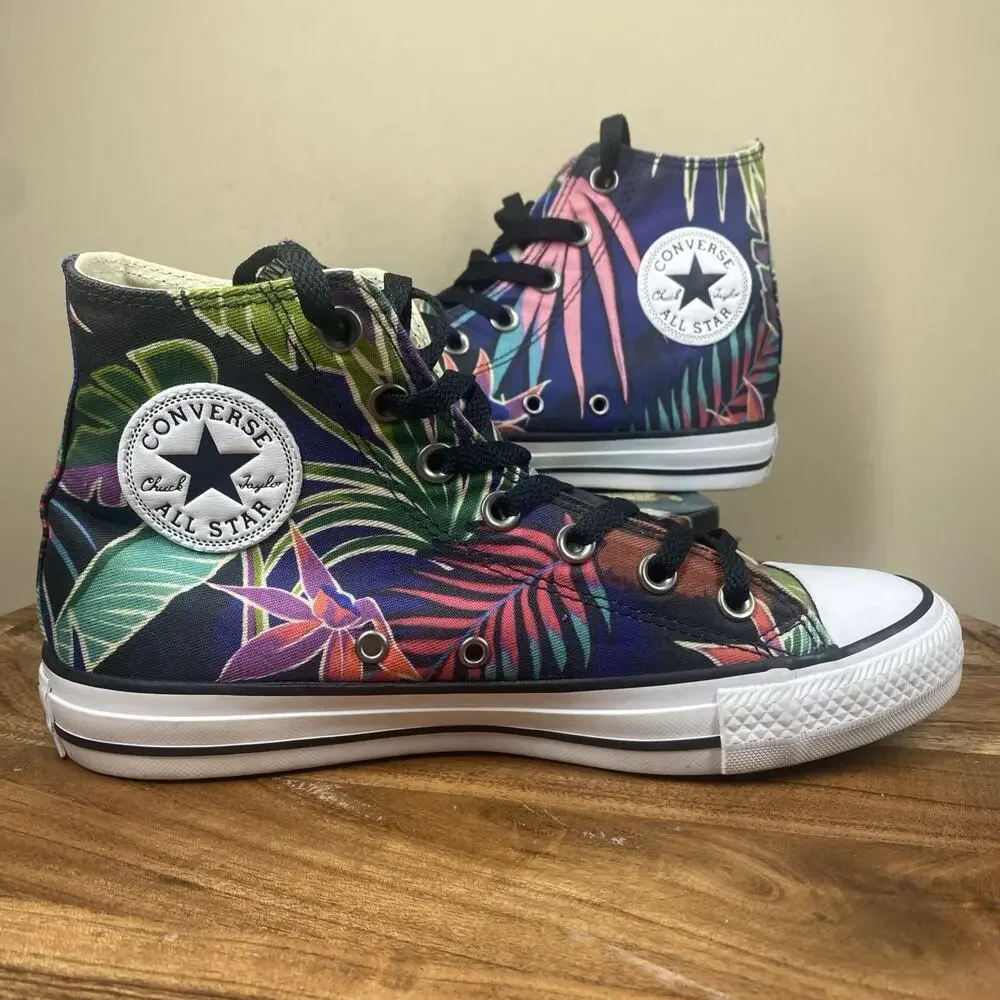 Converse Chuck Taylor All Star High Floral Tropical Womens Purple Size 8 Shoes